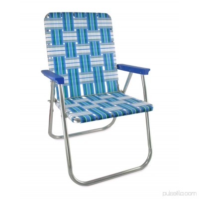 Aluminum Webbed Deluxe Chair (Sea Island with Blue Arms)